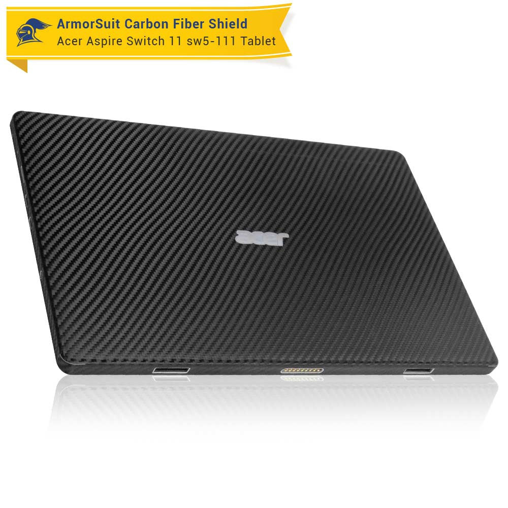 Acer Aspire Switch 11 (SW5-111) Screen Protector + Black Carbon Skin Protector  (Tablet & Keyboard)