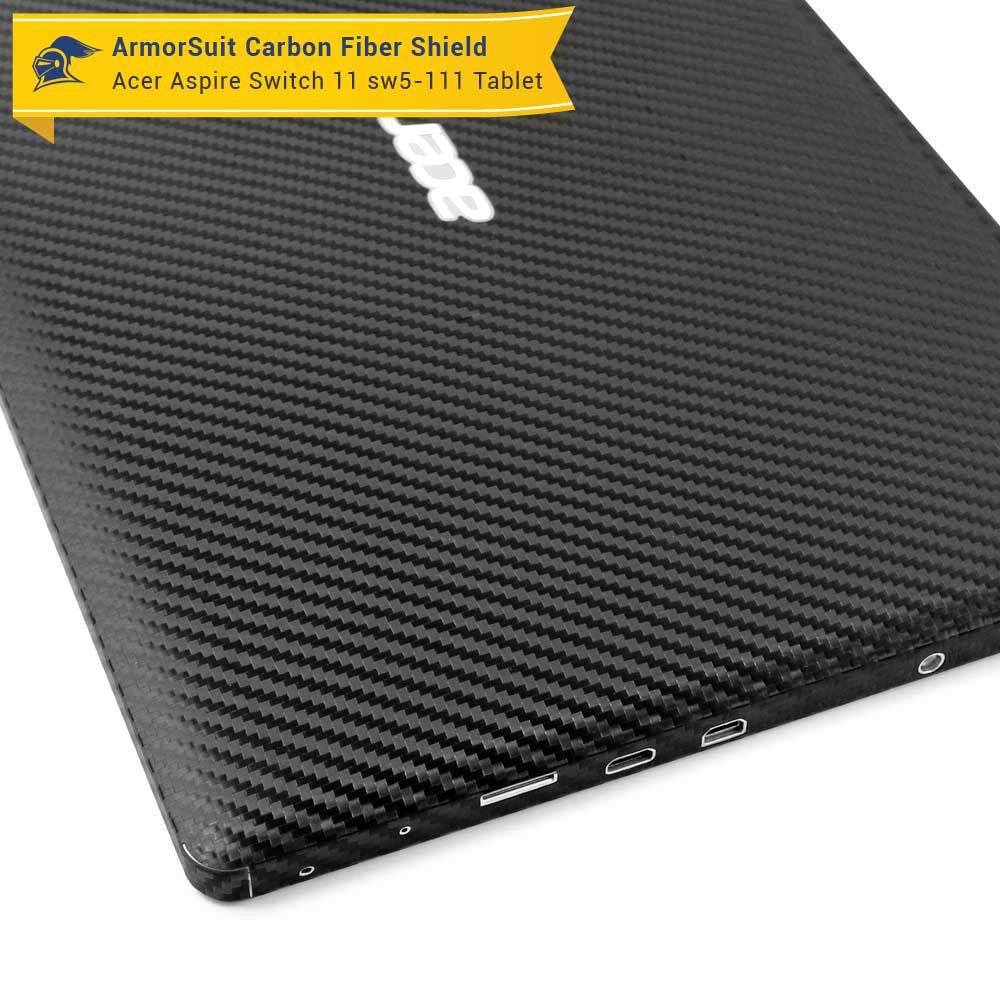 Acer Aspire Switch 11 (SW5-111) Screen Protector + Black Carbon Skin Protector  (Tablet & Keyboard)