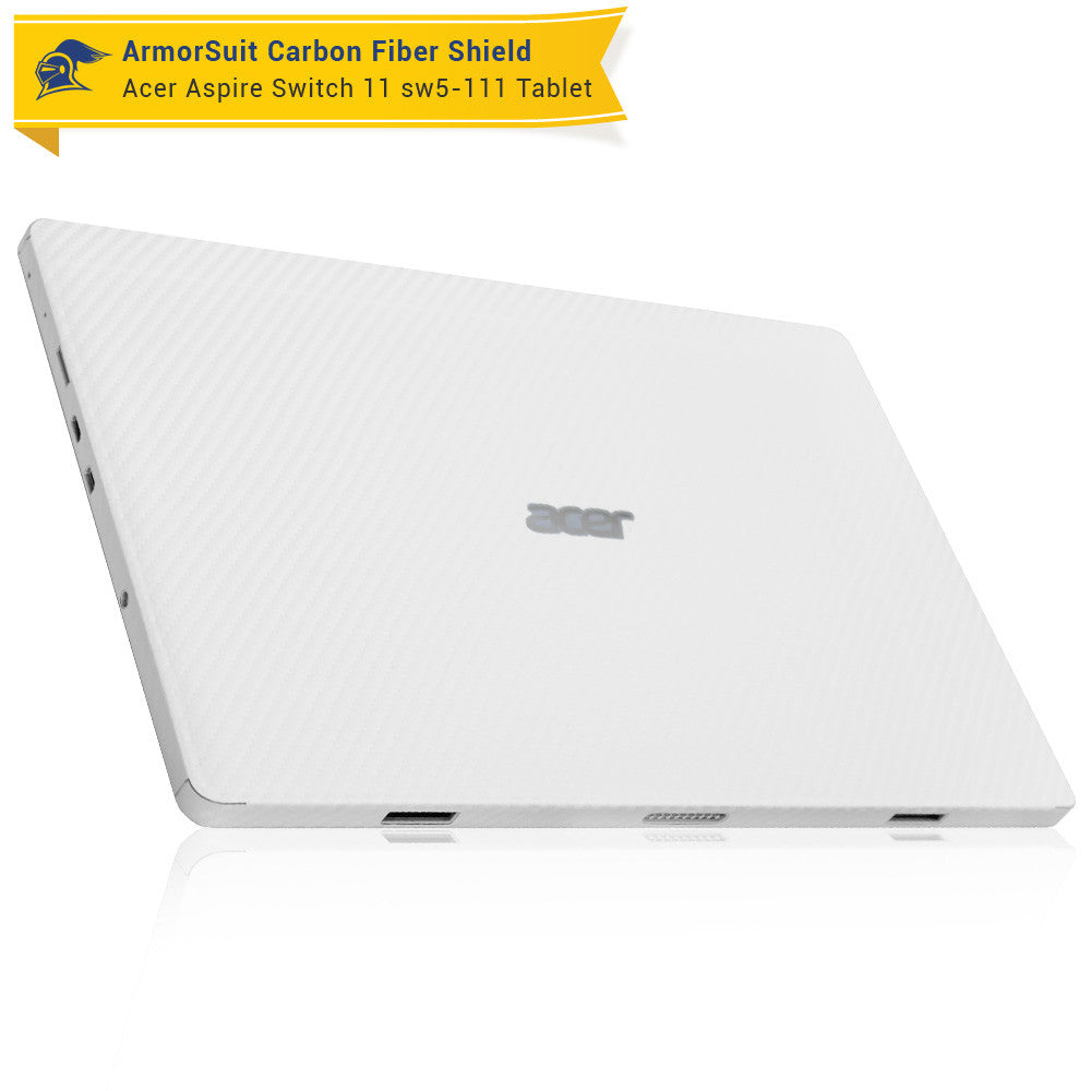 Acer Aspire Switch 11 (SW5-111) Screen Protector + White Carbon Skin Protector  (Tablet & Keyboard)