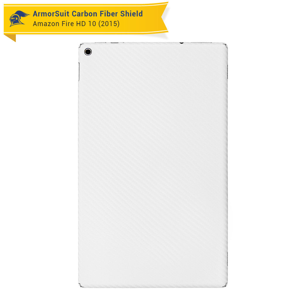 Amazon Fire HD 10 Screen Protector (10.1" - 2015 Edition) + White Carbon Fiber