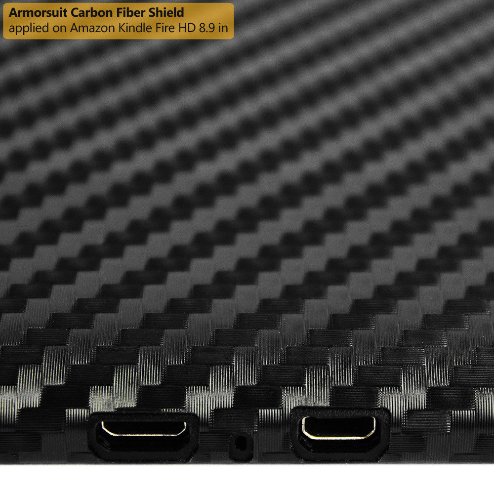Amazon Kindle Fire HD 8.9 Inch Screen Protector + Black Carbon Fiber Skin