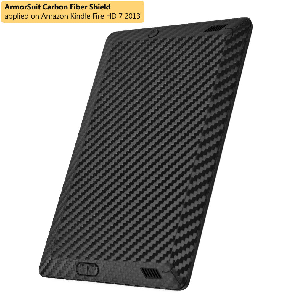 Amazon Kindle Fire HD 7" 2013 (2nd Generation) Screen Protector + Black Carbon Fiber Film Protector