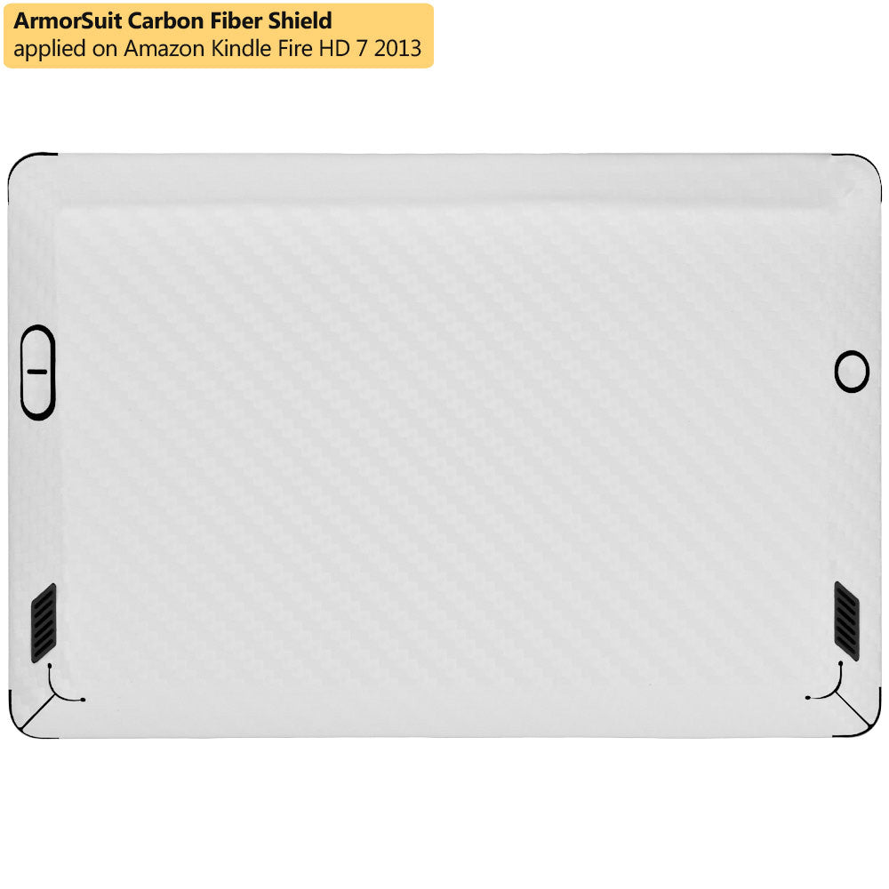 Amazon Kindle Fire HD 7" 2013 (2nd Generation) Screen Protector + White Carbon Fiber Film Protector