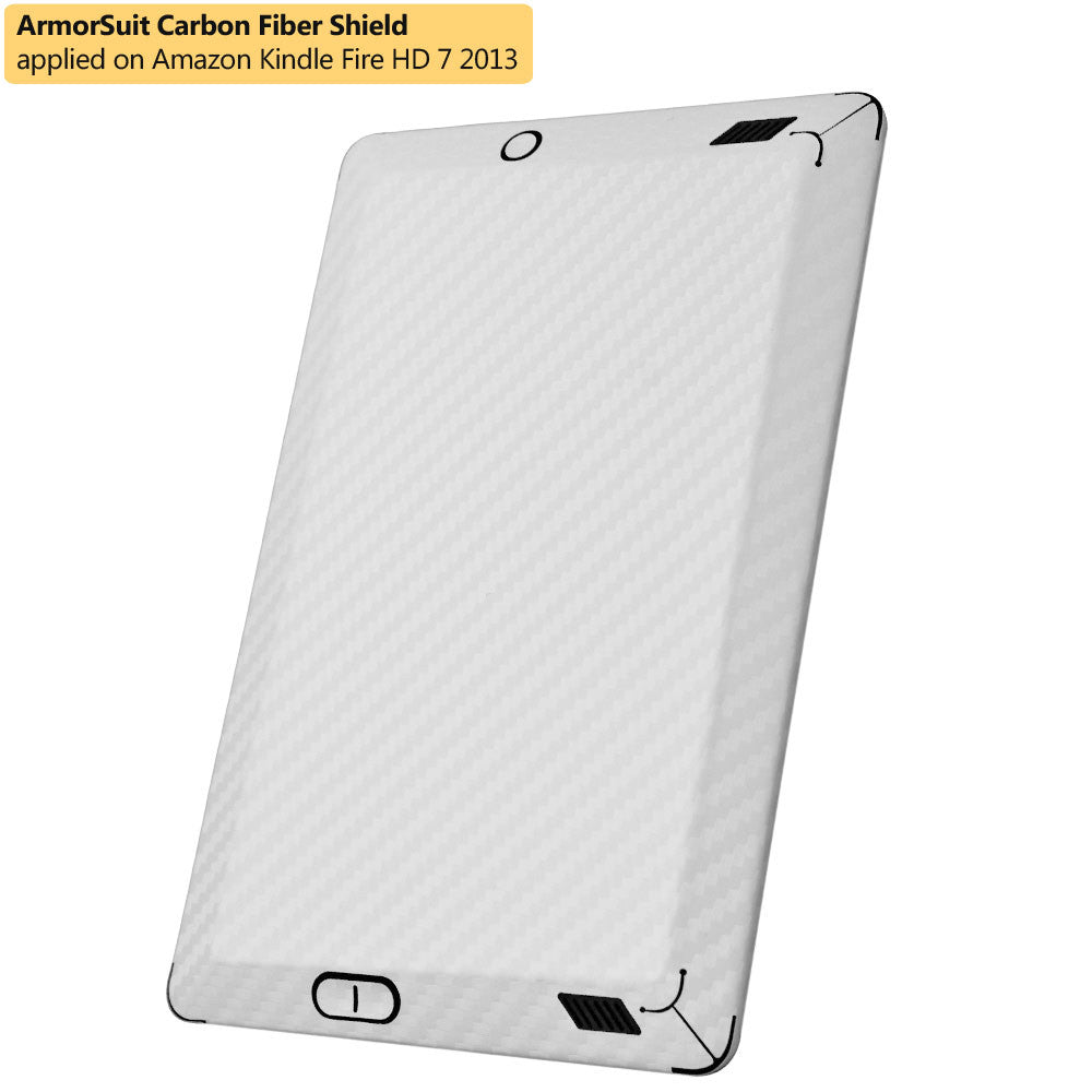 Amazon Kindle Fire HD 7" 2013 (2nd Generation) Screen Protector + White Carbon Fiber Film Protector