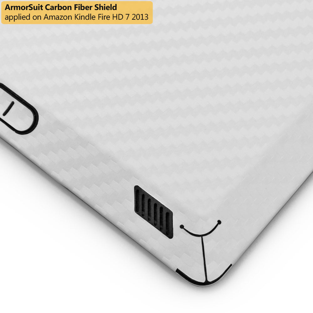 Amazon Kindle Fire HD 7" 2013 (2nd Generation) Screen Protector + White Carbon Fiber Film Protector
