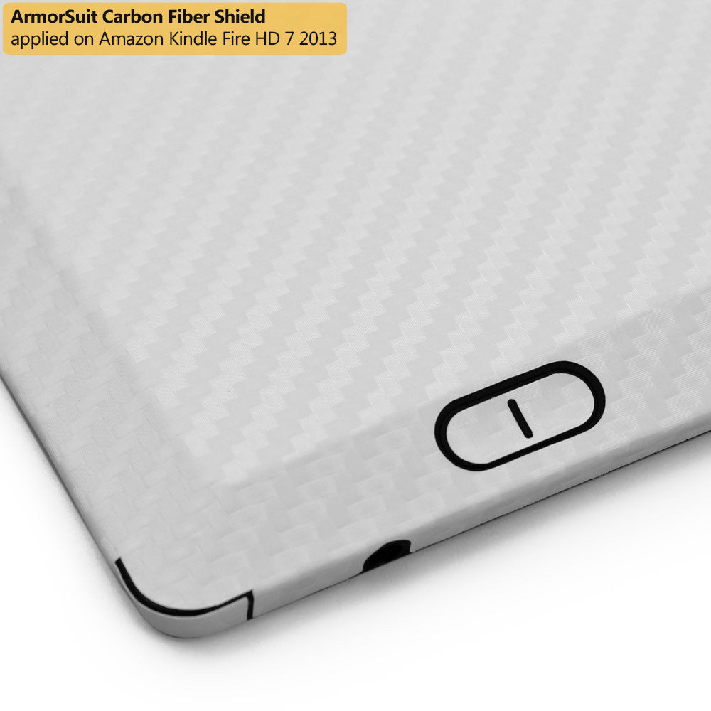 Amazon Kindle Fire HD 7" 2013 (2nd Generation) Screen Protector + White Carbon Fiber Film Protector