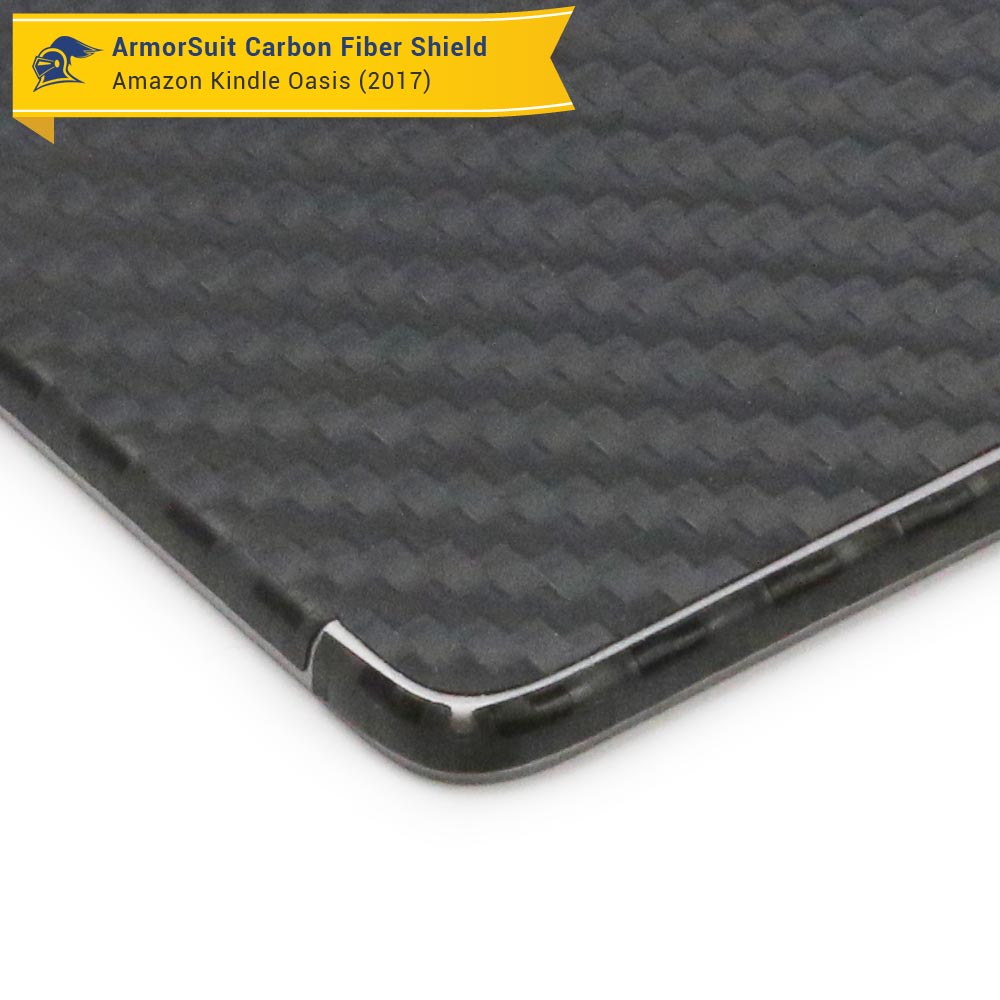 Amazon Kindle Oasis 2017 & 2019 Screen Protector + Black Carbon Fiber Skin