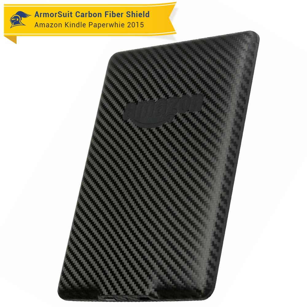 Amazon Kindle Paperwhite (2015) Anti-Glare (Matte) Screen Protector +  Black Carbon Fiber Skin