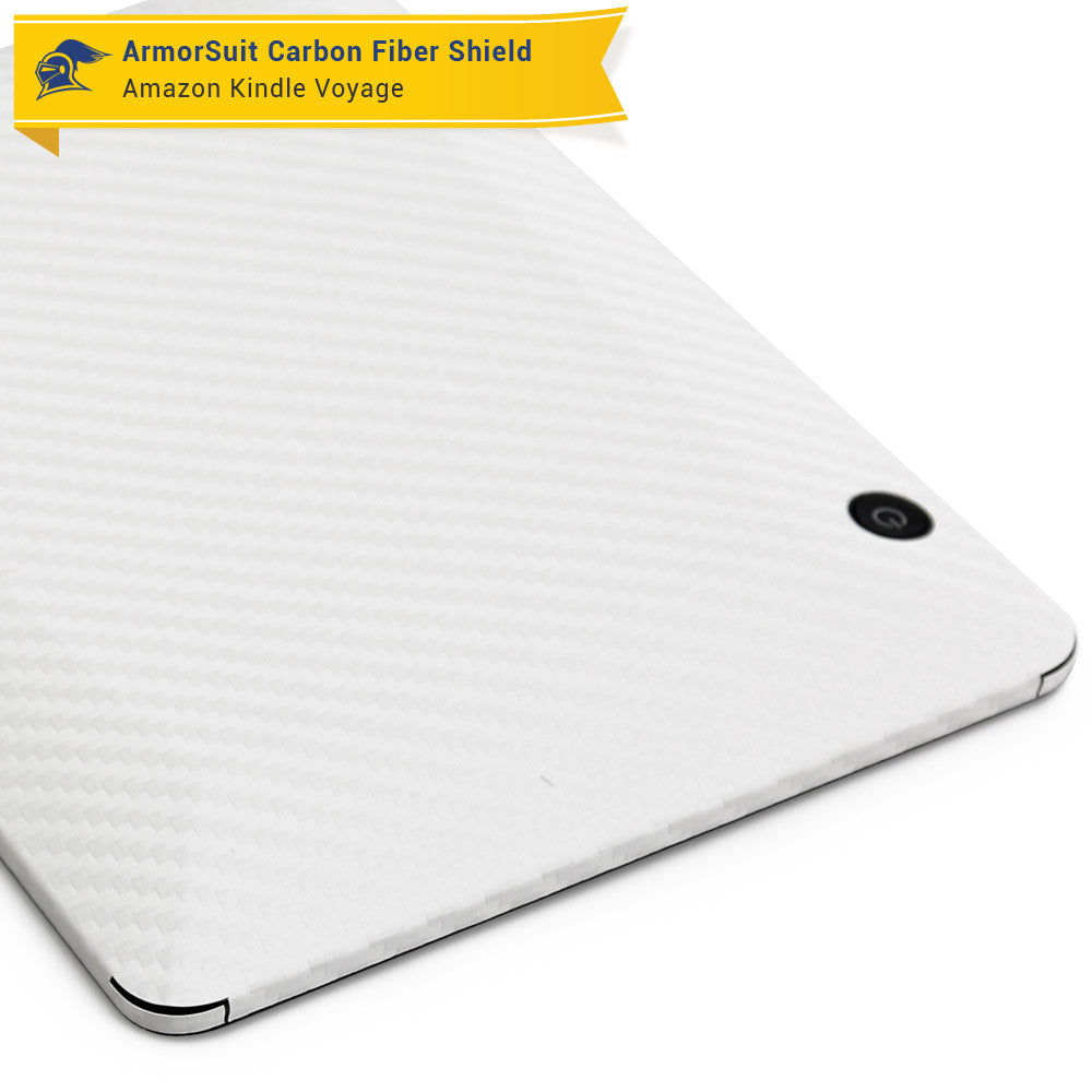 Amazon Kindle Voyage Anti-Glare (Matte) Screen Protector + White Carbon Fiber Skin