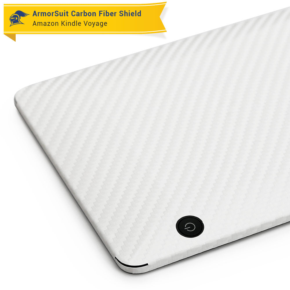 Amazon Kindle Voyage Anti-Glare (Matte) Screen Protector + White Carbon Fiber Skin