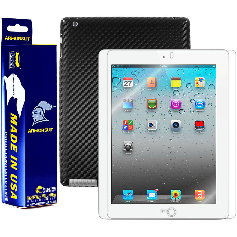 Apple iPad 2 (3G + WiFi) Screen Protector + Carbon Fiber Film Protector