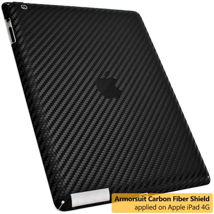 Apple iPad 4 (WiFi + 4G LTE) Screen Protector + Carbon Fiber Film Protector