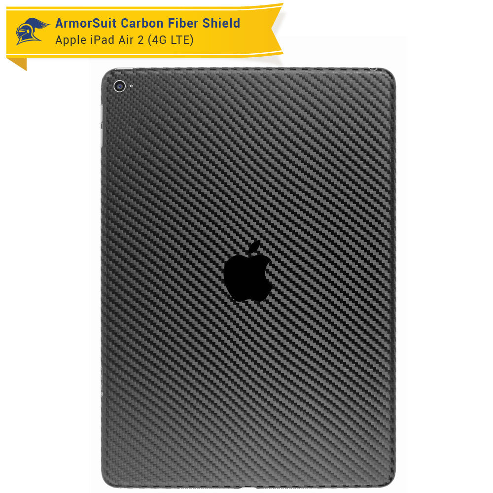 Apple iPad Air 2 (WiFi + 4G LTE) Screen Protector + Carbon Fiber Skin