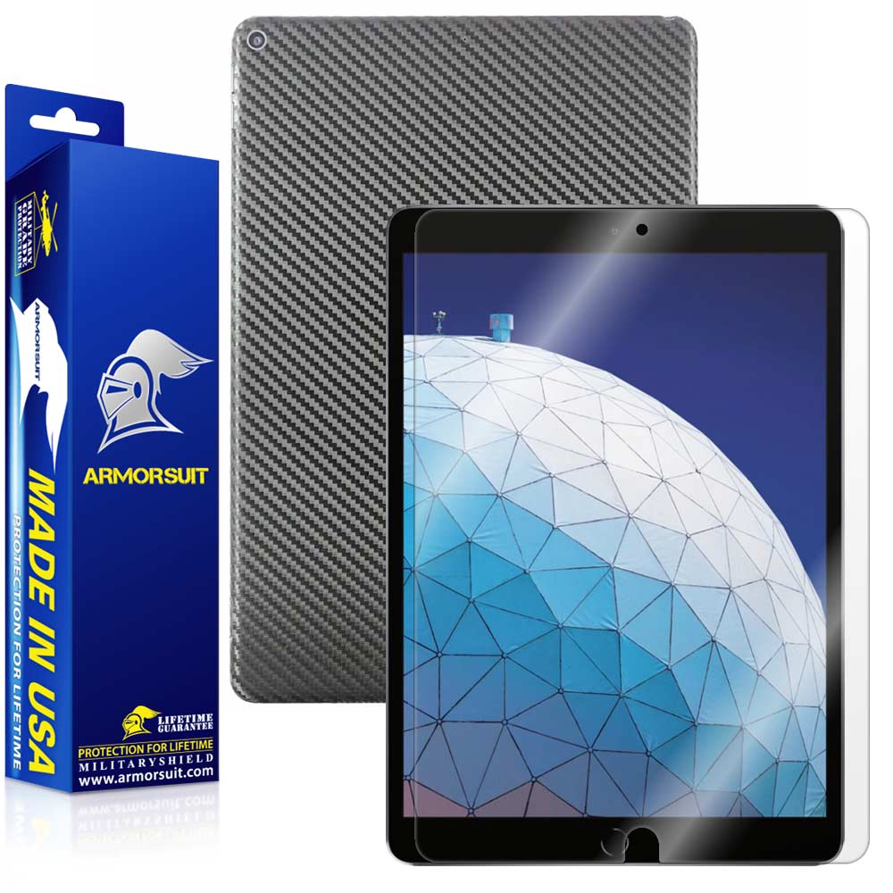 Apple iPad Air 3 (2019) 4G LTE Screen Protector + Carbon Fiber Skin