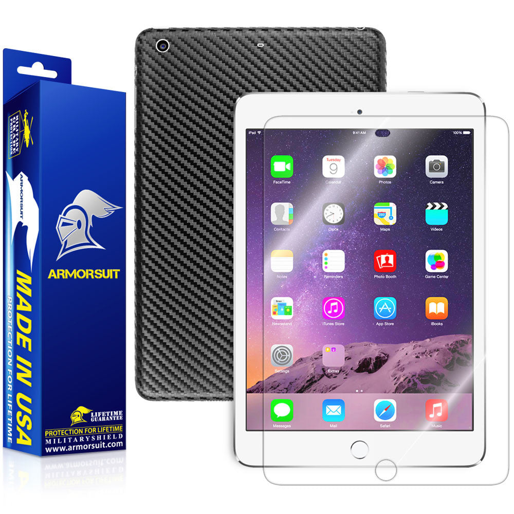 Apple iPad Mini 3 Screen Protector + Carbon Fiber Skin