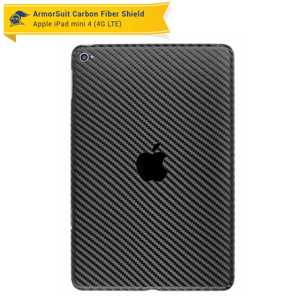 Apple iPad Mini 4 (WiFi +4G LTE) Screen Protector + Carbon Fiber Skin