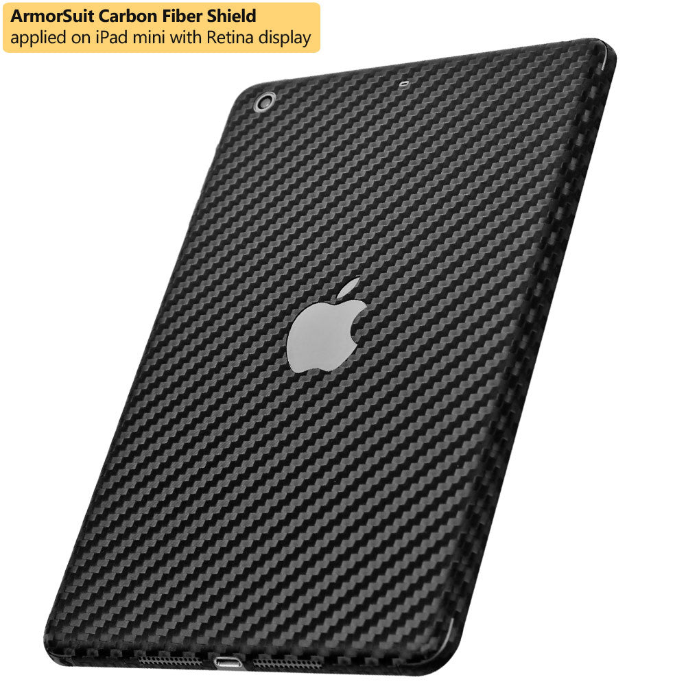 Apple iPad Mini 2 w/ Retina Display (Wifi + LTE) Screen Protector +  Carbon Fiber Film Protector