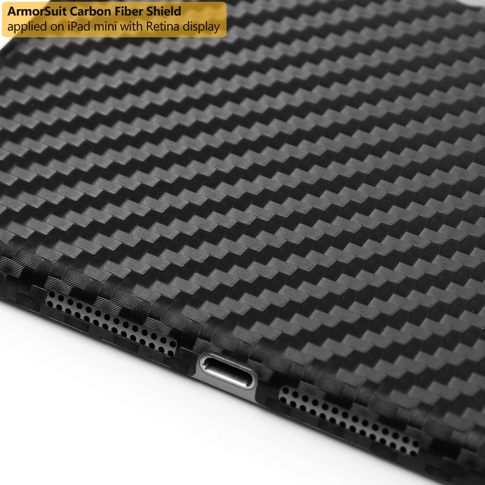 Apple iPad Mini 2 w/ Retina Display (Wifi + LTE) Screen Protector +  Carbon Fiber Film Protector