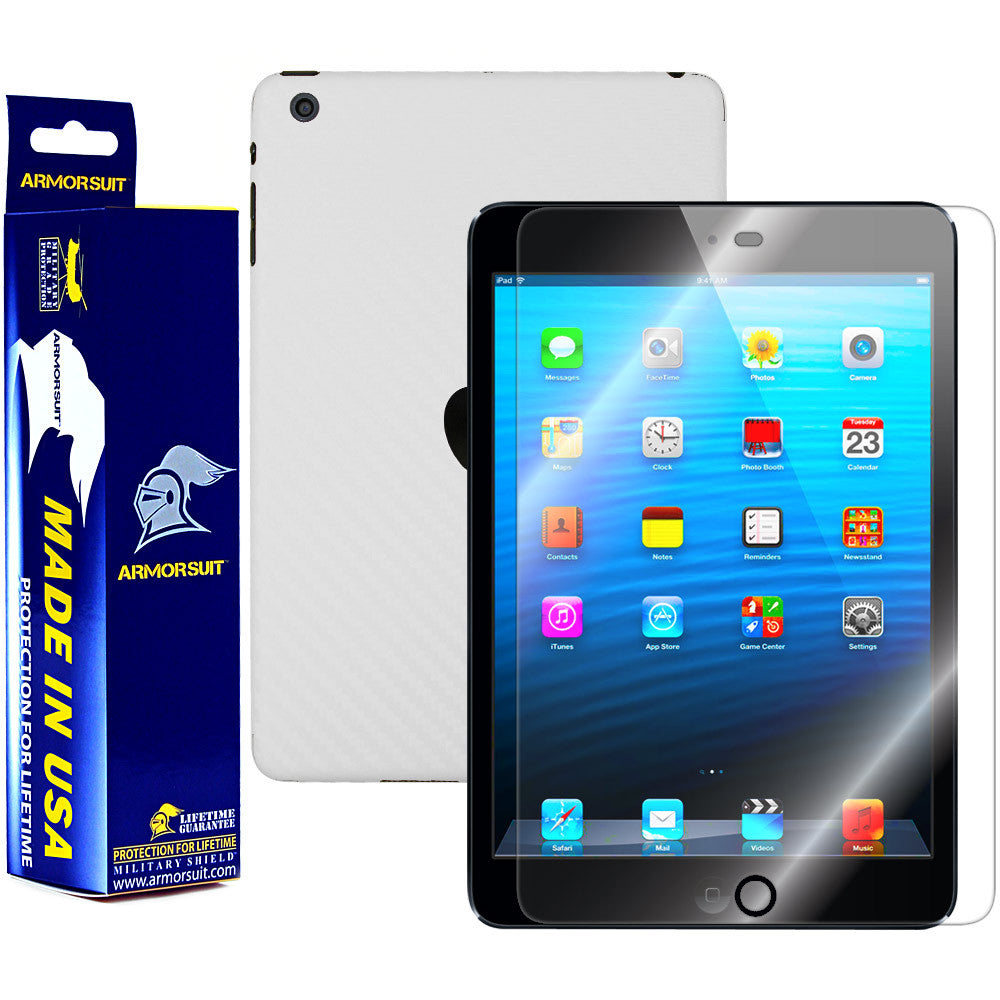 Apple iPad Mini Screen Protector + Black Carbon Fiber Film Protector