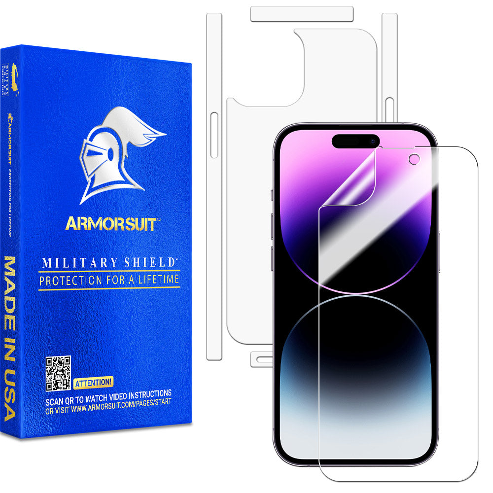 ArmorSuit MilitaryShield [2-Pack] iPhone 14 Pro (6.1) Screen Protector & Full Body Skin USA