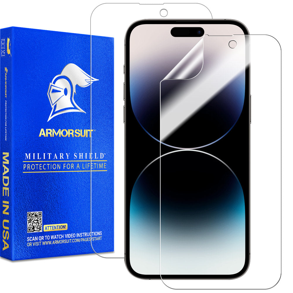 ArmorSuit MilitaryShield [2 Pack] iPhone 14 Pro Max (6.7) Max Coverage Screen Protector USA