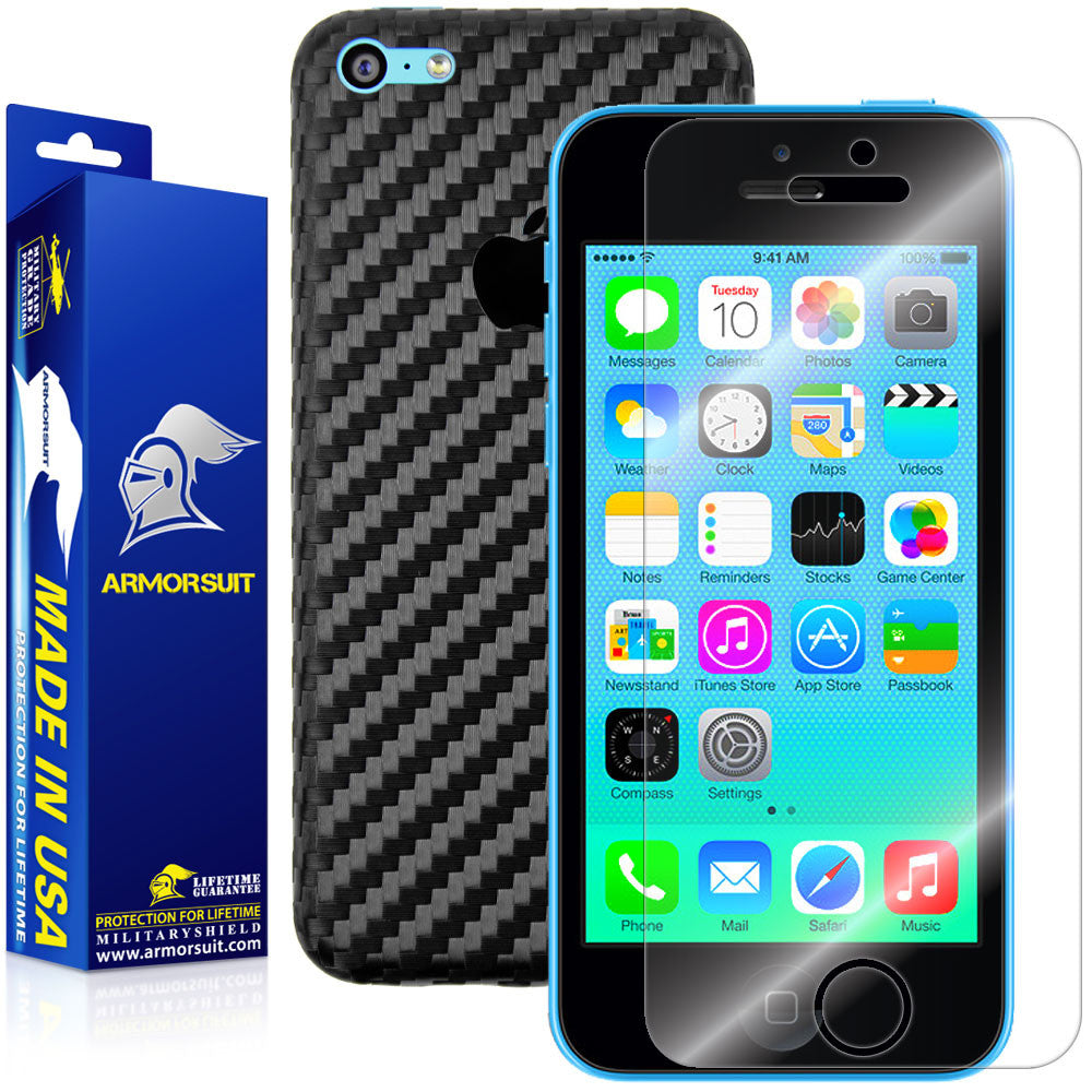 Apple iPhone 5c Screen Protector + Carbon Fiber Film Protector