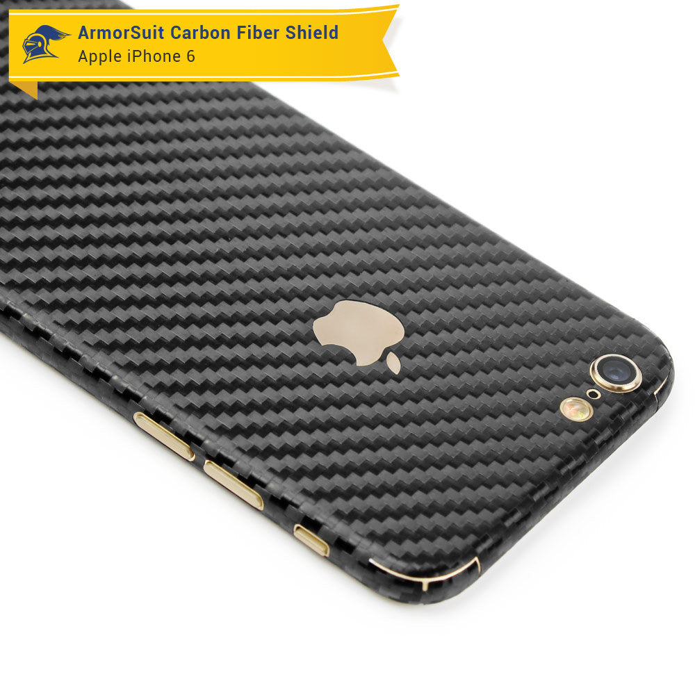 Apple iPhone 6 Screen Protector + Black Carbon Fiber Skin