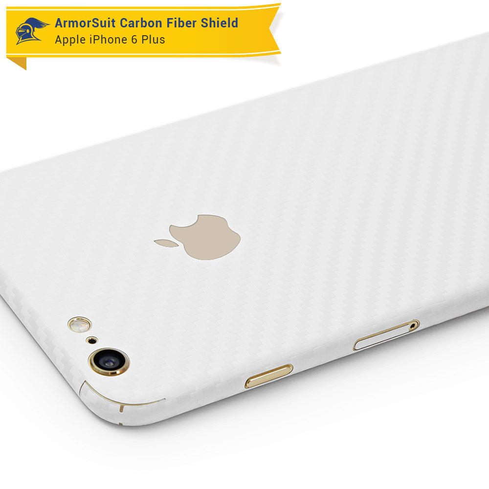 Apple iPhone 6 Plus Screen Protector + White Carbon Fiber Skin