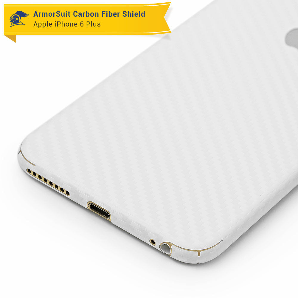 Apple iPhone 6 Plus Screen Protector + White Carbon Fiber Skin