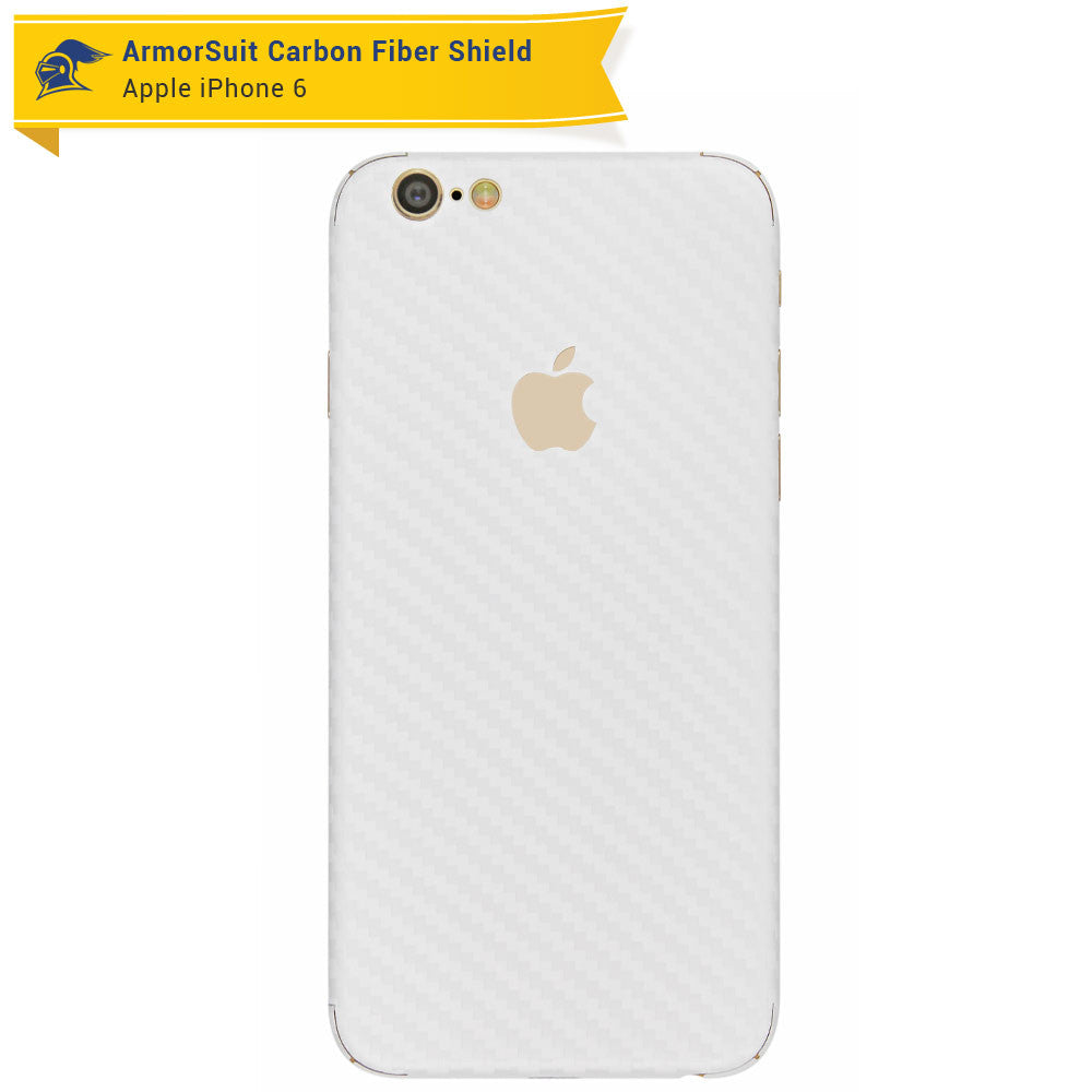 Apple iPhone 6 Screen Protector + White Carbon Fiber Skin