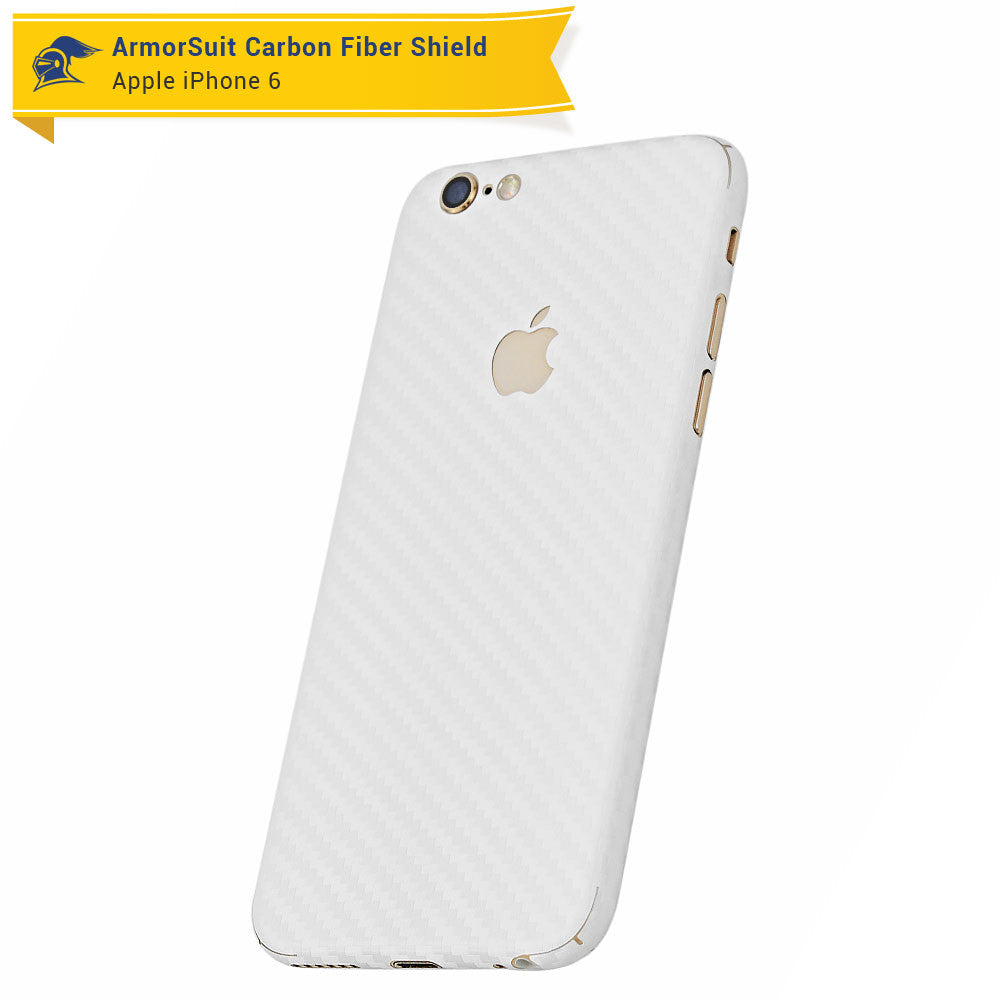 Apple iPhone 6 Screen Protector + White Carbon Fiber Skin
