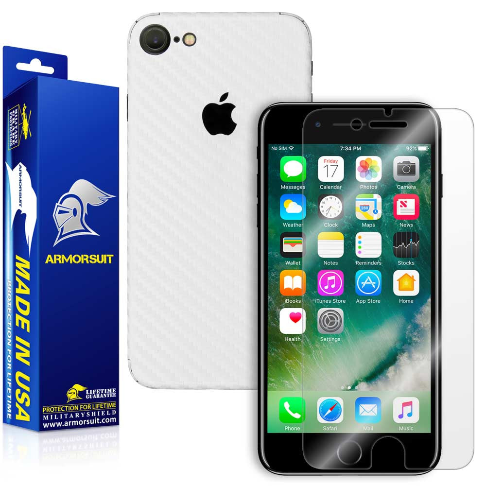 Apple iPhone 7 Screen Protector + Carbon Fiber Skin