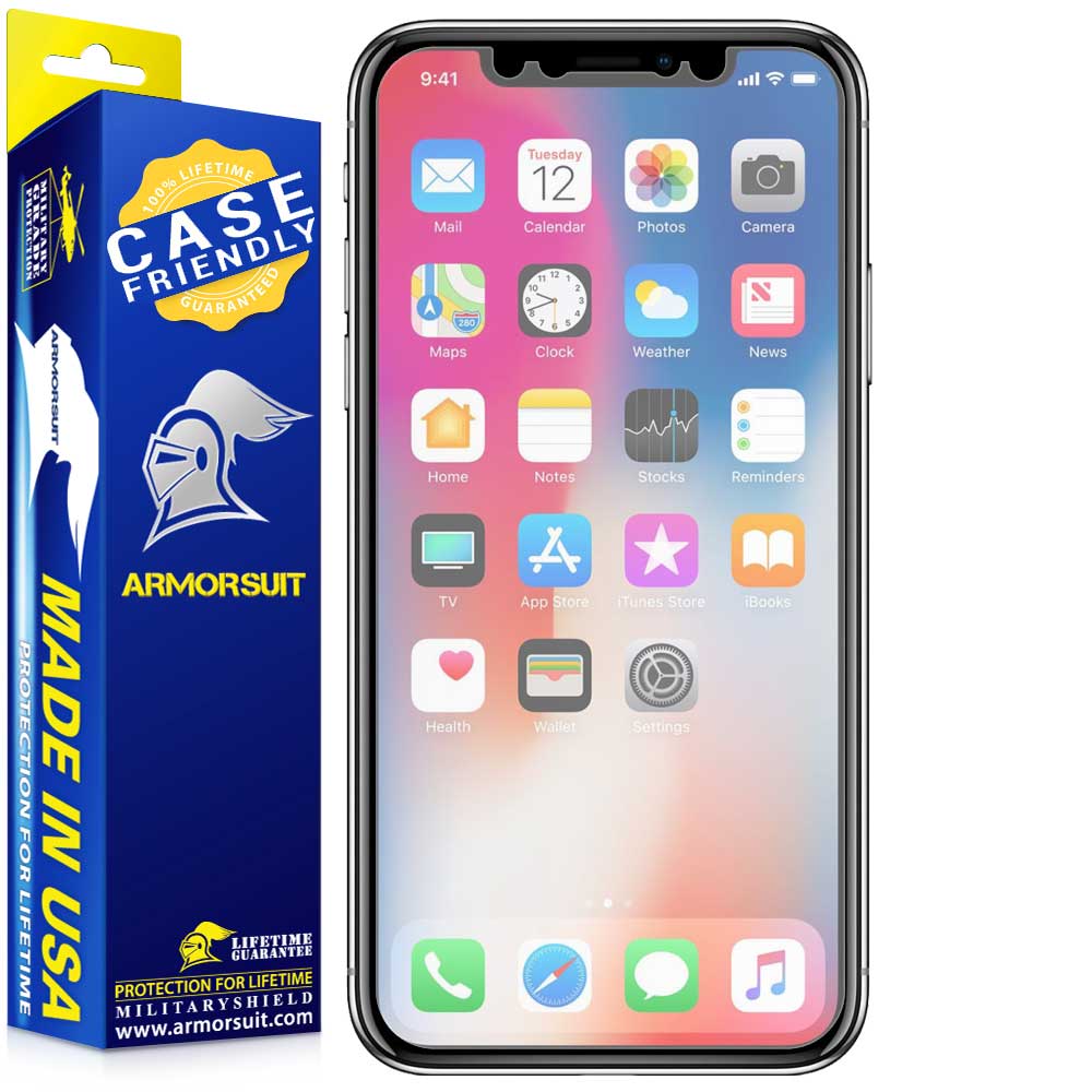 [2 pack] Apple iPhone X Matte Case Friendly Screen Protector