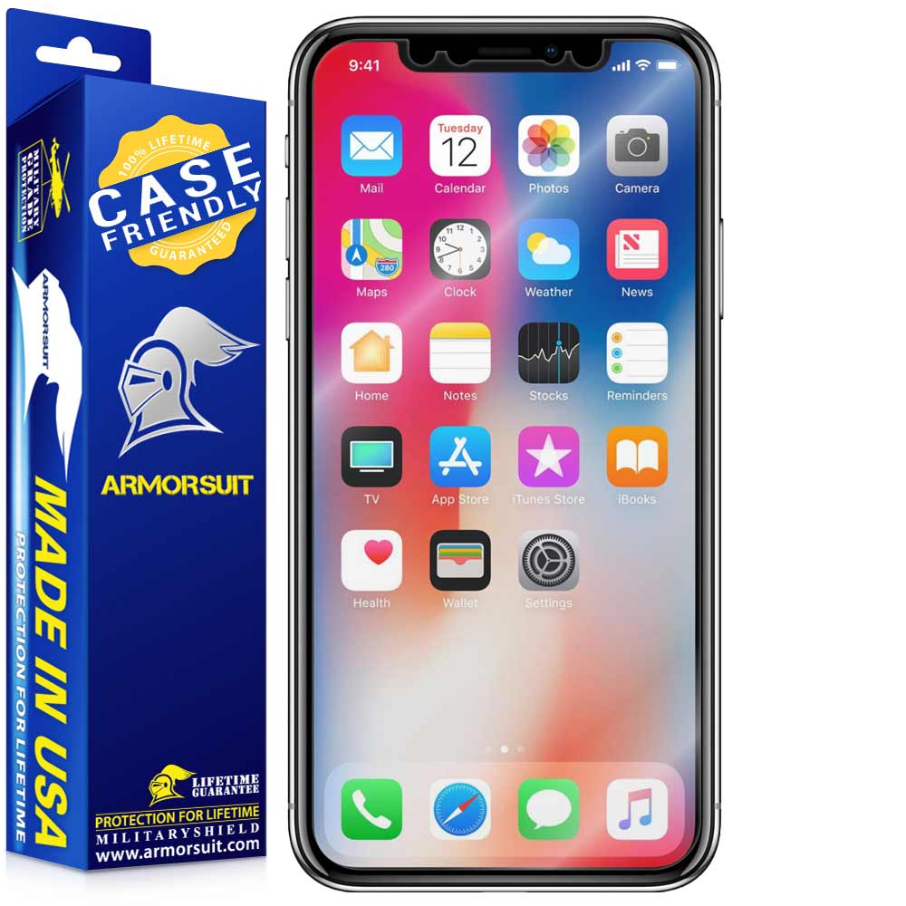 [2 pack] Apple iPhone X Case-Friendly Screen Protector