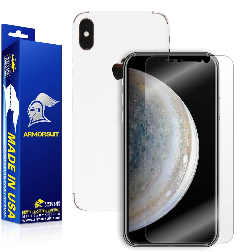 Apple iPhone Xs Max Screen Protector + Carbon Fiber Skin