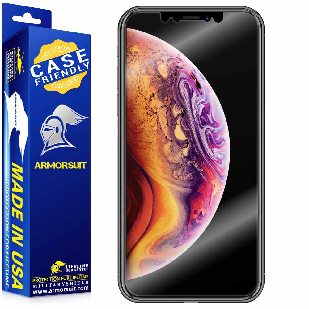 [2 Pack] Apple iPhone Xs Screen Protector Case Friendly