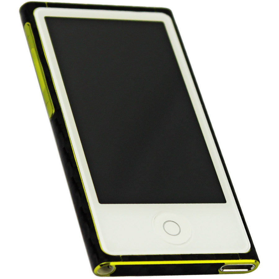 Apple iPod Nano 7G 7th Generation Screen Protector + Black Carbon Fiber Skin Protector