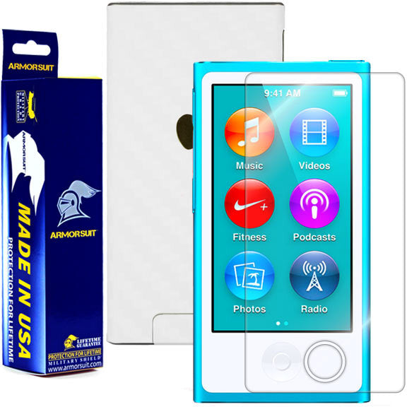 Apple iPod Nano 7G 7th GenerationApple iPod Nano 7G 7th Generation + White Carbon Fiber Skin Protector