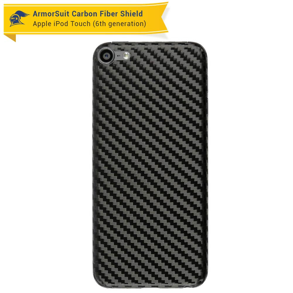 Apple iPod Touch 6G Screen Protector + Black Carbon Fiber Skin