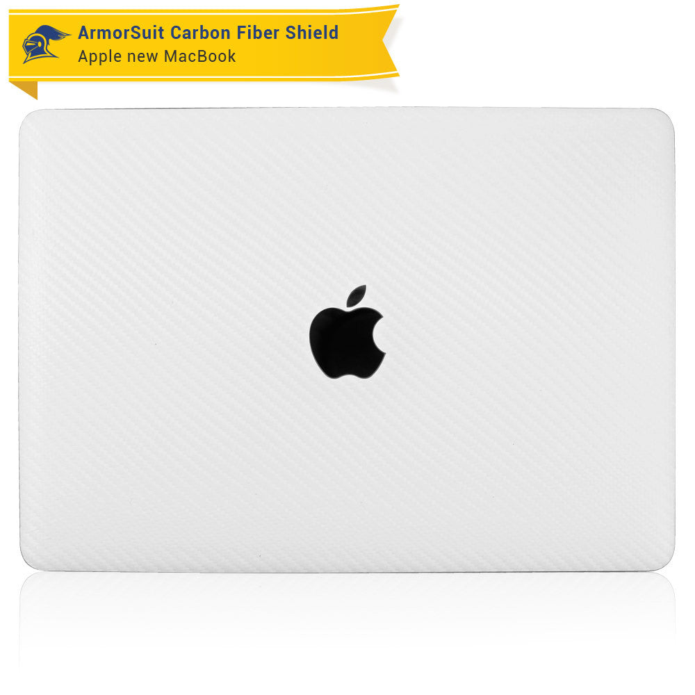 Apple Macbook 12" (2015) White Carbon Full Body Skin Protector