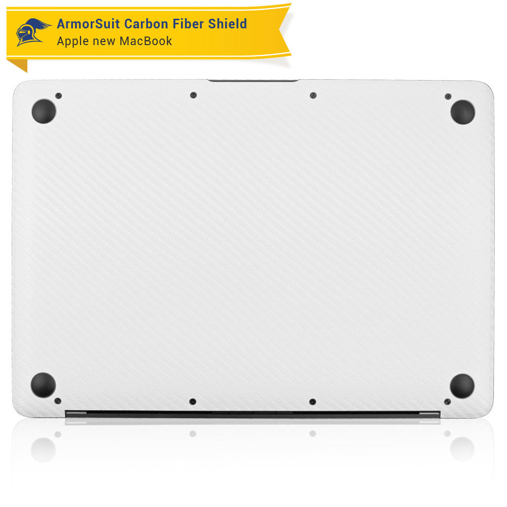 Apple Macbook 12" (2015) White Carbon Full Body Skin Protector