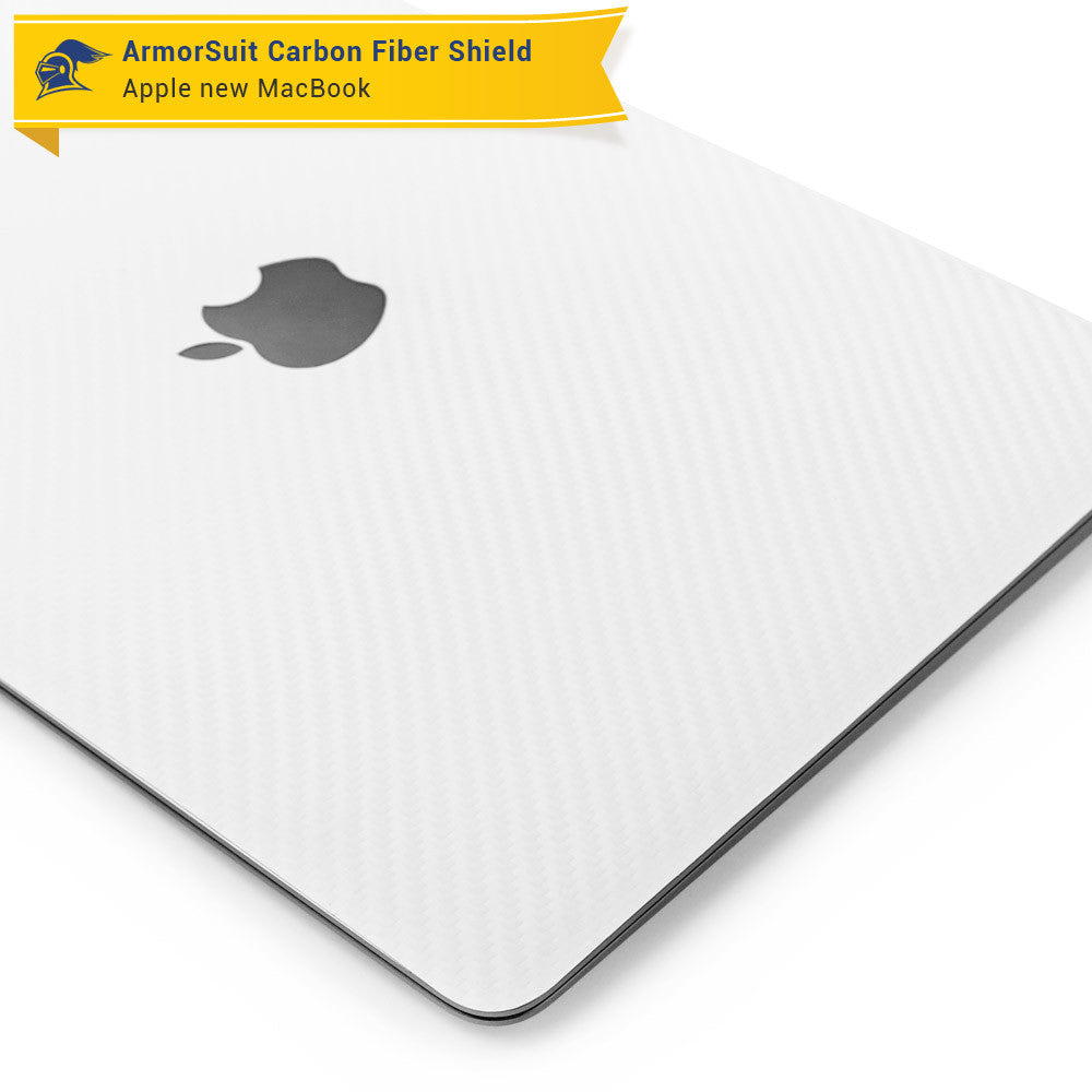 Apple Macbook 12" (2015) White Carbon Full Body Skin Protector