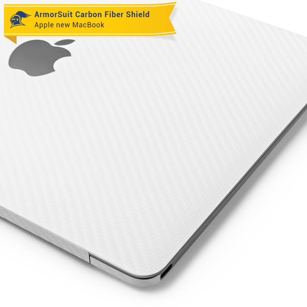 Apple Macbook 12" (2015) White Carbon Full Body Skin Protector