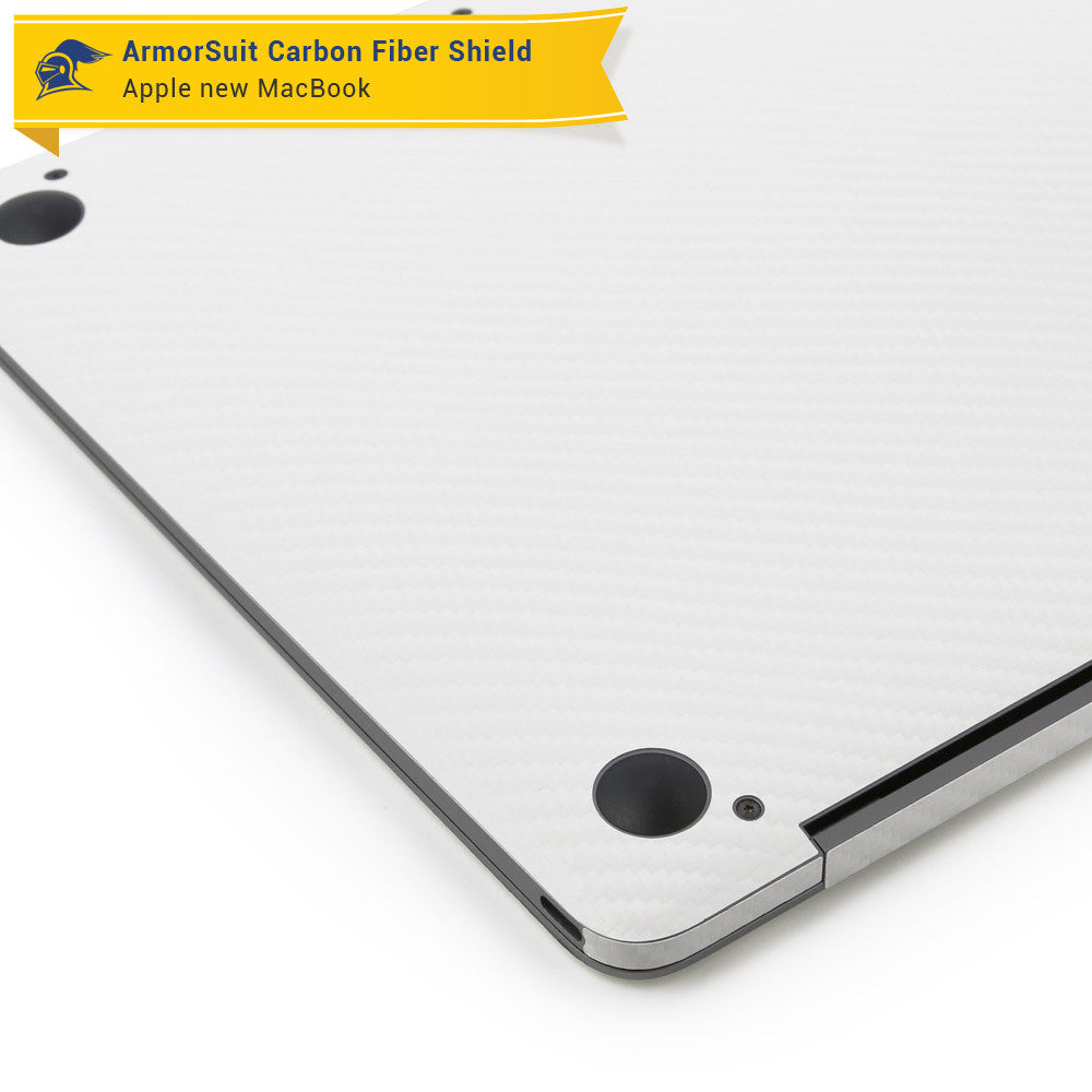 Apple Macbook 12" (2015) White Carbon Full Body Skin Protector