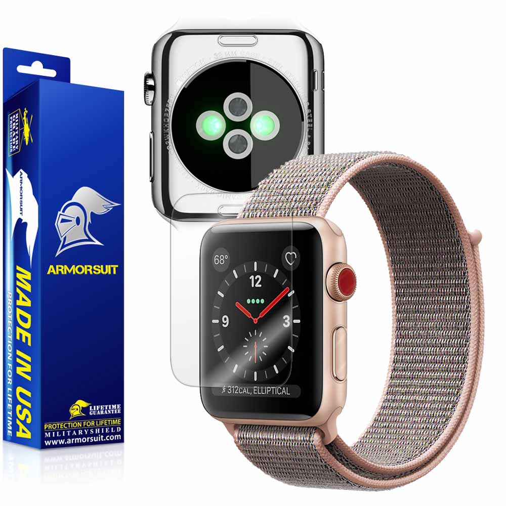 Apple Watch 38mm (Series 3) Screen Protector + Clear Full Body Skin Protector