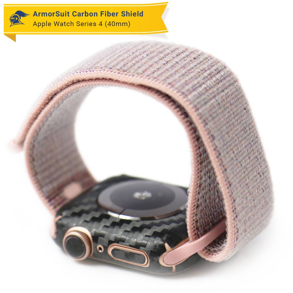 Apple Watch 40mm (Series 4/5/6) Screen Protector + Black Carbon Fiber Skin Protector