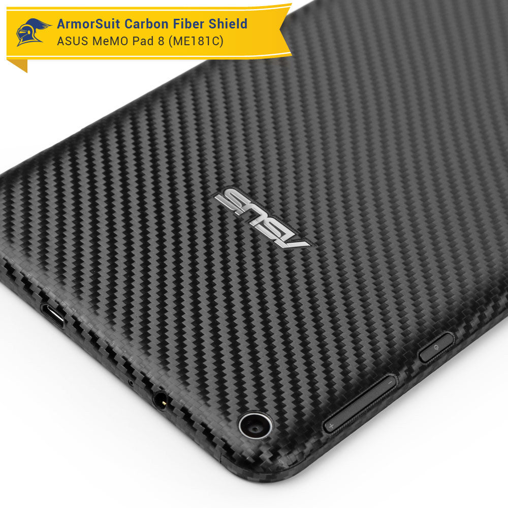 ASUS MeMO Pad 8 ME181C Screen Protector + Black Carbon Fiber Film Protector