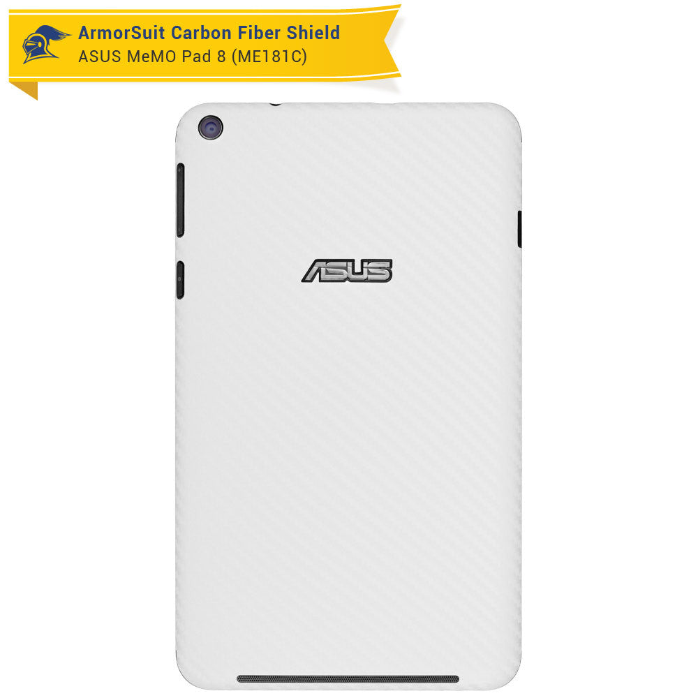 ASUS MeMO Pad 8 ME181C Screen Protector + White Carbon Fiber Film Protector