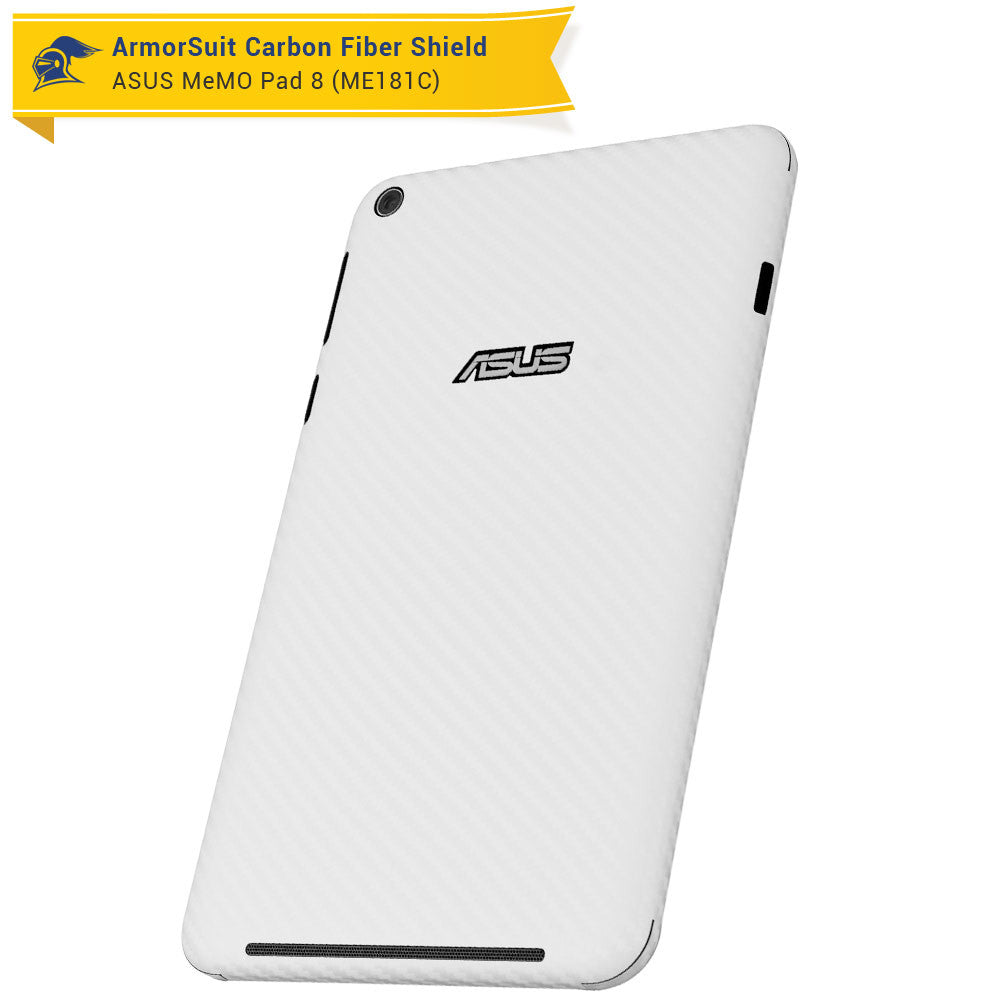 ASUS MeMO Pad 8 ME181C Screen Protector + White Carbon Fiber Film Protector