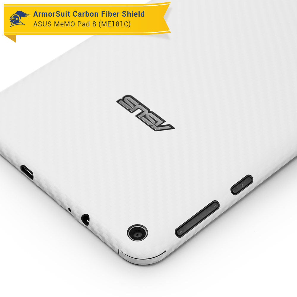 ASUS MeMO Pad 8 ME181C Screen Protector + White Carbon Fiber Film Protector